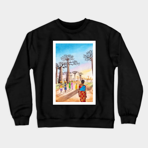 Baobab, Madagascar Crewneck Sweatshirt by NorrskenArt